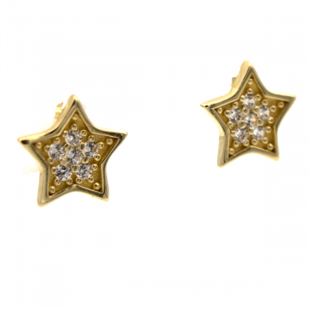 cercei în formă de stea din aur 14K cu zirconii model Nova [3]