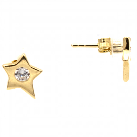 Cercei Tiny Star din aur 14K cu zirconiu central [1]