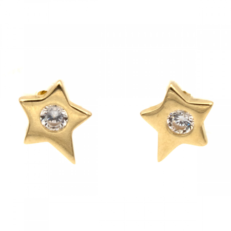 Cercei - Cercei Tiny Star din aur 14K cu zirconiu central