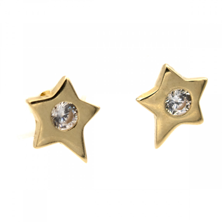 Cercei Tiny Star din aur 14K cu zirconiu central [3]