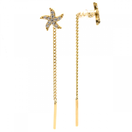 Cercei aur 14K stea de mare – model Starfish Glow elegant [1]
