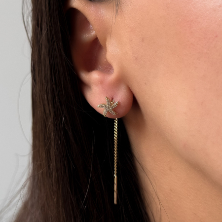 Cercei aur 14K stea de mare – model Starfish Glow elegant [2]