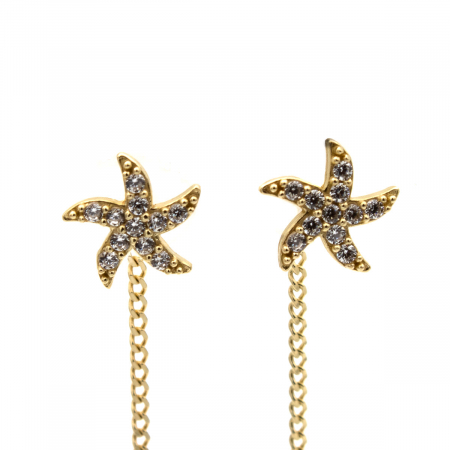 Cercei aur 14K stea de mare – model Starfish Glow elegant [3]
