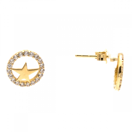 Cercei Magic Star din aur 14K cu stea și zirconii [1]