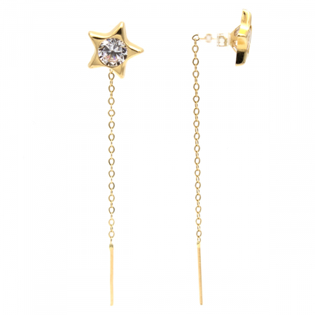 Cercei Stellar din aur 14K – model stea cu zirconiu [1]