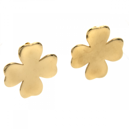 Cercei aur 14K Lucky Shine trifoi patru foi [3]