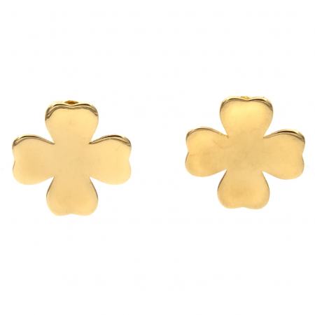 Cercei - Cercei aur 14K Lucky Shine trifoi patru foi