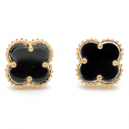 Cercei Trifoi Negru Aur 14k [0]