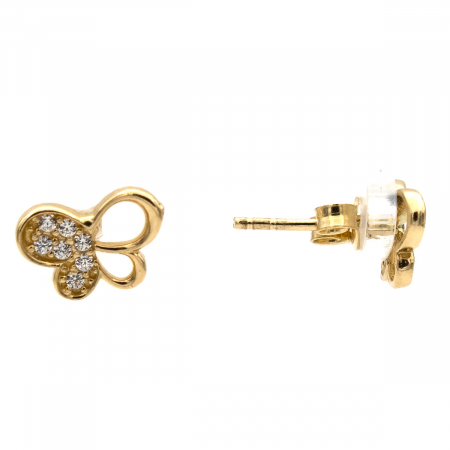 cercei fluturaș aur 14K cu zirconii model Butterfly Light [1]
