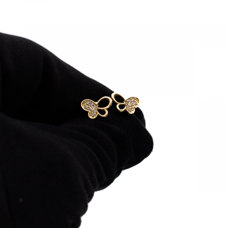 cercei fluturaș aur 14K cu zirconii model Butterfly Light [4]