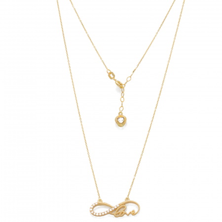 Coliere si Lanturi - Colier Love si Infinit Aur 14k