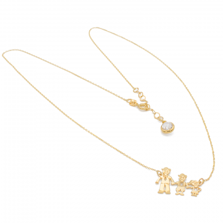 Colier Tata, Baiatul si Fetita Aur 14k [1]