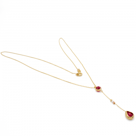 Colier Pietre Rosii Aur 14k [1]