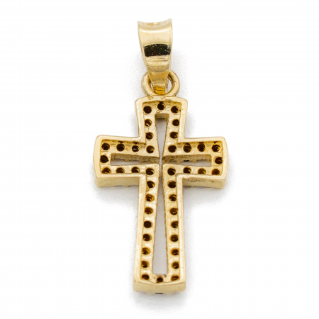 Cruce Pietre Negre Aur 14k [1]