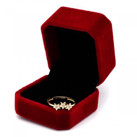 Inel din aur galben 14K cu trei steluțe –  GOLD PIC [2]