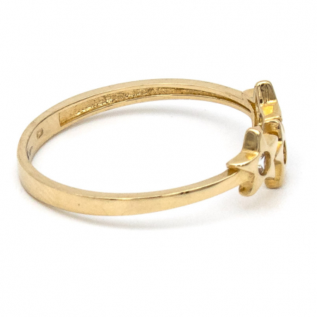 Inel din aur galben 14K cu trei steluțe –  GOLD PIC [5]