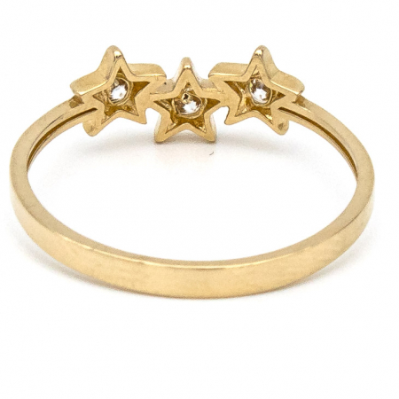 Inel din aur galben 14K cu trei steluțe –  GOLD PIC [6]