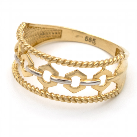 Inel aur galben 14K cu forme regale – detaliu elegant și feminin [3]