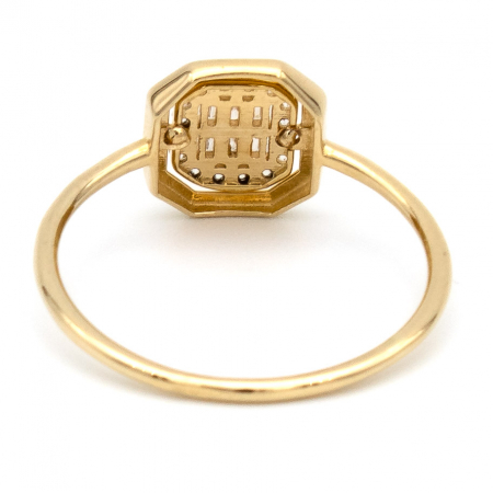 Inel din aur galben 14K cu zirconii în formă octagon – bijuterie geometrică [6]
