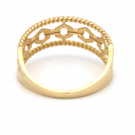 Inel aur galben 14K cu forme regale – detaliu elegant și feminin [6]