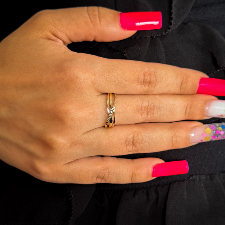 Inel Twix aur galben 14K – model răsucit GOLD PIC [1]