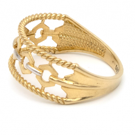 Inel aur galben 14K cu forme regale – detaliu elegant și feminin [4]