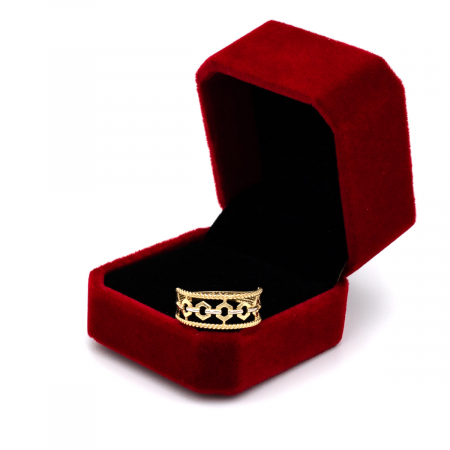 Inel aur galben 14K cu forme regale – detaliu elegant și feminin [2]
