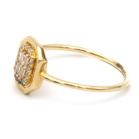 Inel din aur galben 14K cu zirconii în formă octagon – bijuterie geometrică [4]