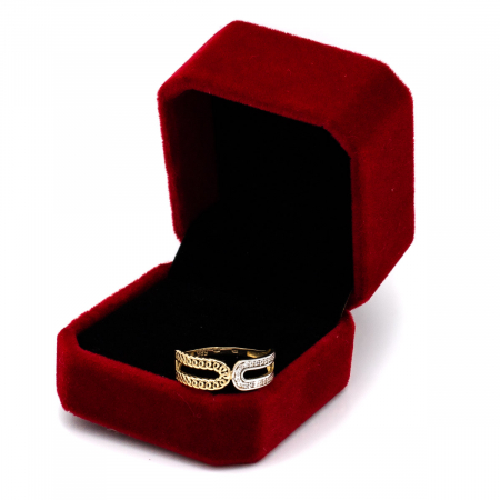 Inel Două Culori din aur galben și alb 14K cu zirconii – GOLD PIC [2]