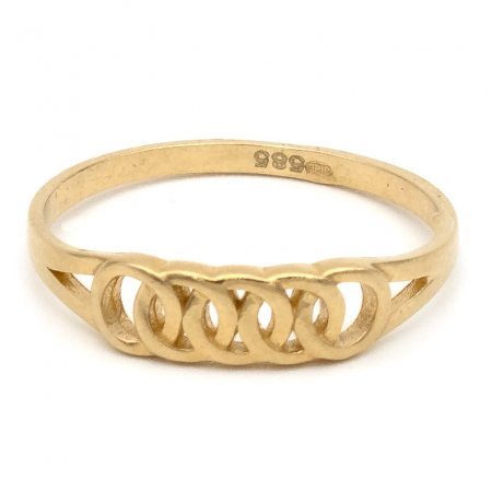 Inele - Inel din aur galben 14K cu cinci cercuri – GOLD PIC