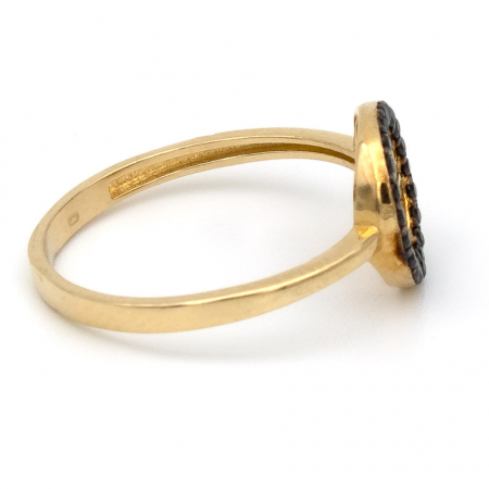 Inel Copacul Vieții din aur galben 14K cu zirconii negre – GOLD PIC [5]