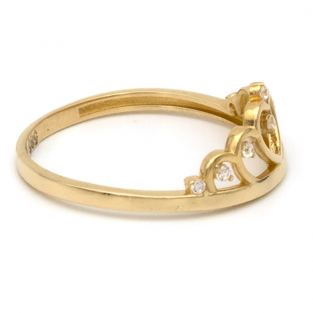 Inel aur galben 14K cu design de coroană – bijuterie GOLD PIC [5]