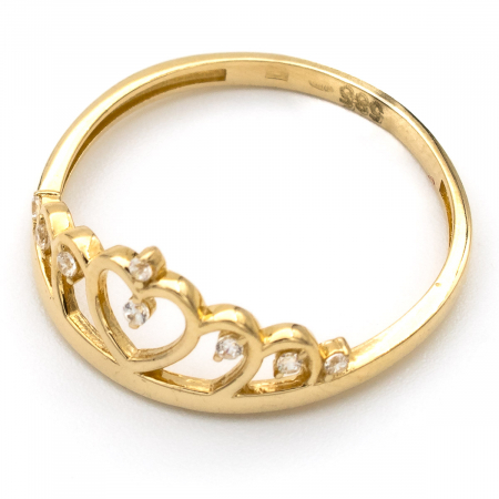 Inel aur galben 14K cu design de coroană – bijuterie GOLD PIC [3]