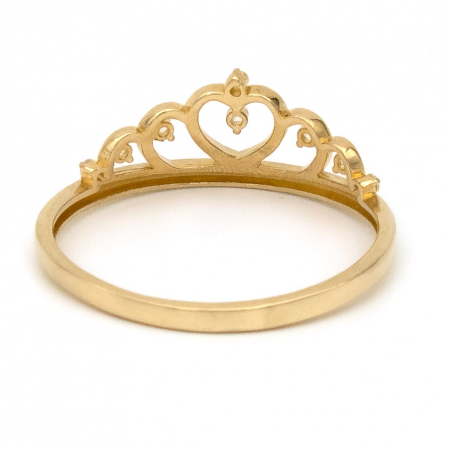 Inel aur galben 14K cu design de coroană – bijuterie GOLD PIC [6]