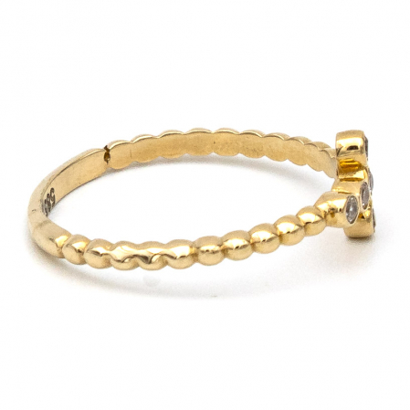 Inel aur galben 14K cu cruce și bile  – bijuterie simbolică GOLD PIC [5]