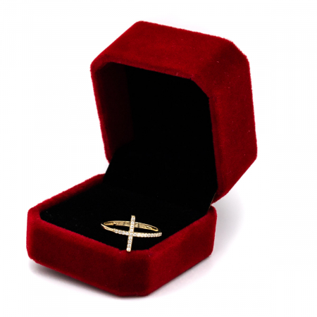 Inel Cruce cu Pietre din aur galben 14K – GOLD PIC [2]