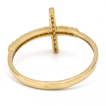 Inel Cruce cu Pietre din aur galben 14K – GOLD PIC [6]