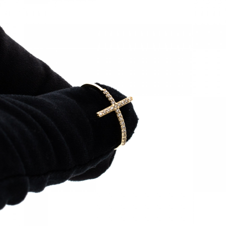 Inel Cruce cu Pietre din aur galben 14K – GOLD PIC [7]