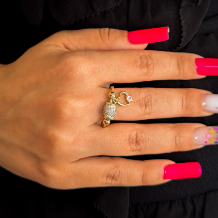 Inel cu Charm Inimă din aur galben 14K – GOLD PIC [1]