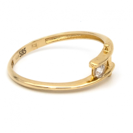 Inel elegant aur galben 14K cu piatră zirconia – GOLD PIC [5]