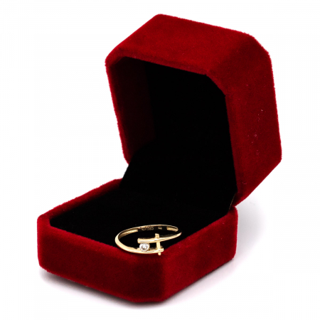 Inel elegant aur galben 14K cu piatră zirconia – GOLD PIC [2]