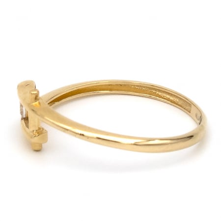 Inel elegant aur galben 14K cu piatră zirconia – GOLD PIC [4]