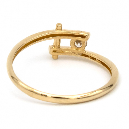 Inel elegant aur galben 14K cu piatră zirconia – GOLD PIC [6]
