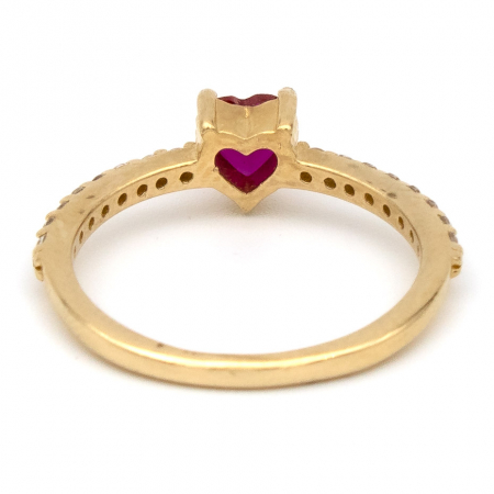 Inel cu piatră în formă de inimă din aur galben 14K – GOLD PIC [6]