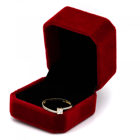 Inel logodnă aur galben 14K cu zirconia – model Aura [2]