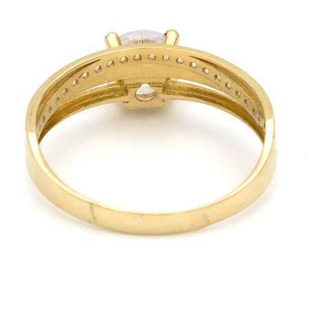 Inel aur galben 14K cu zirconie care strălucește ca un diamant [6]