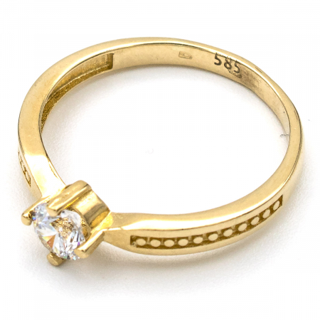Inel de logodnă aur galben 14K cu piatră zirconia – model Eden [3]