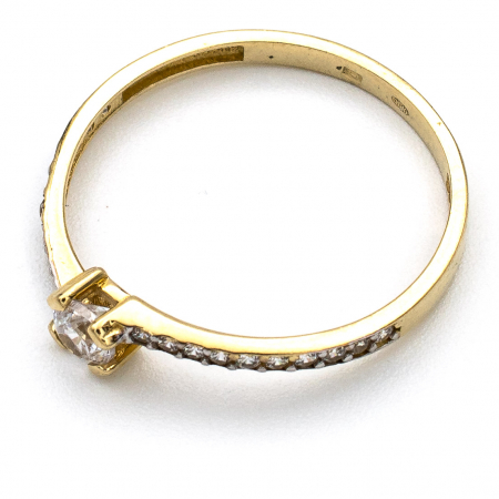 Inel logodnă aur galben 14K cu zirconia – model Aura [3]