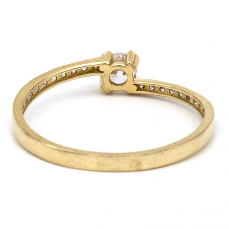 Inel logodnă aur galben 14K cu zirconia – model Aura [6]