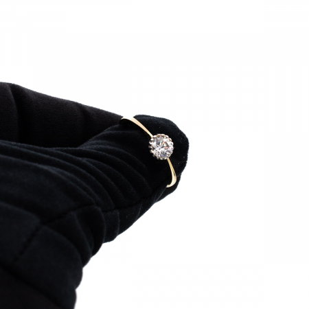 Inel logodnă aur galben 14K cu zirconie – model Elara [7]